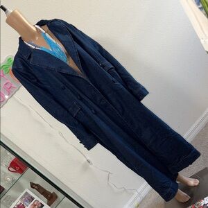 REFORMATION Long Blue Denim Coat